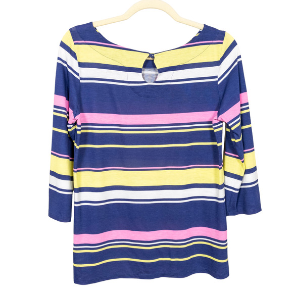 LILLY PULITZER Waverly Top in Sunstripe Multi 3/4 Sleeve Cotton Women's Small - Picture 2 of 5